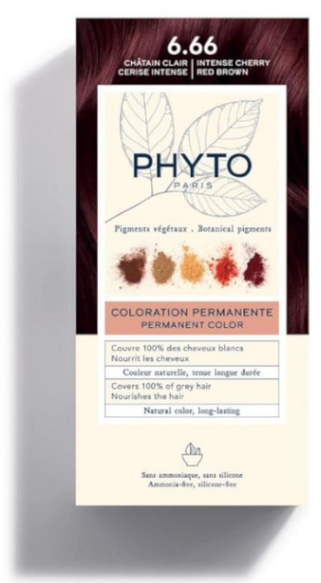 Phyto, Color, Permanent Hair Dye, 6.66 Intense Cherry Red Brown, 50 ml  Phyto - Nutra Best Bulgaria