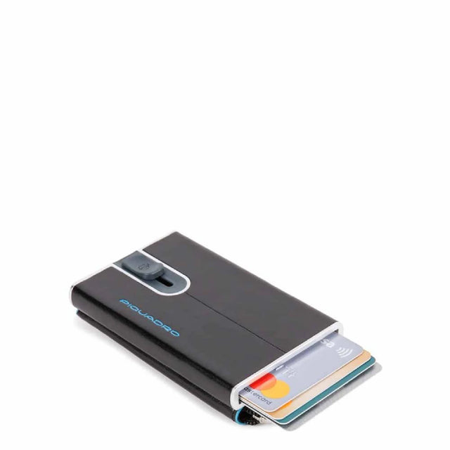 Piquadro, Blue Square, Leather Card Holder, Square Sliding System with Zipped Coin Pocket, PP5359B2R-N, Black, For Men  Piquadro - Nutra Best Bulgaria