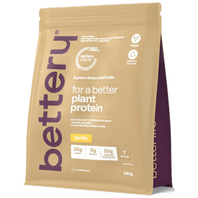 Plant Protein Powder | with Pea Protein Isolate & DigeZyme® - 240 грама  Bettery - Nutra Best Bulgaria