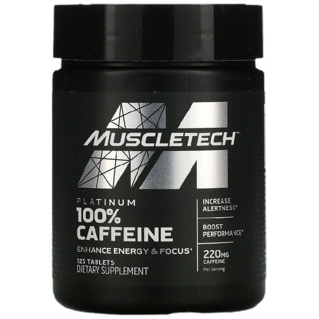 Platinum Caffeine 220 mg - 125 Таблетки  MuscleTech - Nutra Best Bulgaria