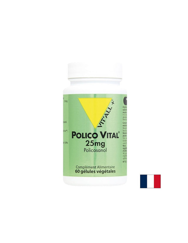 За нормални нива на холестерола - Поликозанол Polico Vital®, 25 mg х 60 капсули  Vit'all Plus - Nutra Best Bulgaria