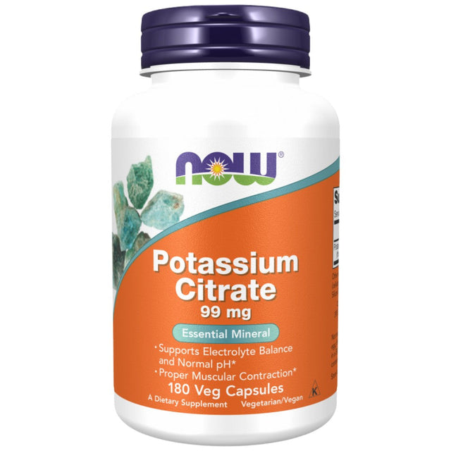 Potassium Citrate 99 mg - 180 капсули  NOW Foods - Nutra Best Bulgaria