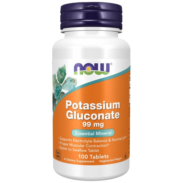 Potassium Gluconate - 100 Таблетки  NOW Foods - Nutra Best Bulgaria