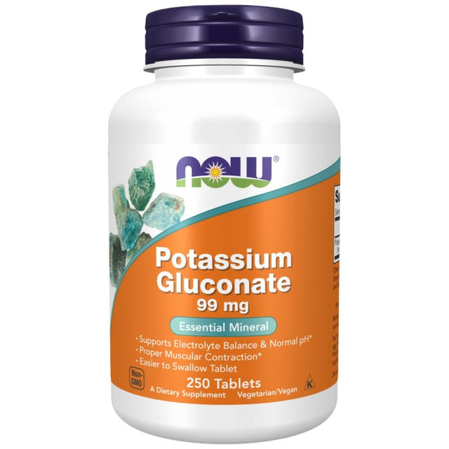 Potassium Gluconate - 250 Таблетки  NOW Foods - Nutra Best Bulgaria