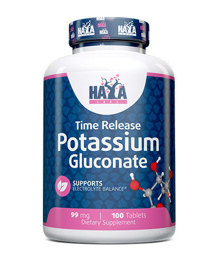 Potassium Gluconate 99mg. / 100 Tabs.  Haya Labs - Nutra Best Bulgaria