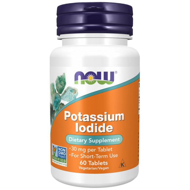 Potassium Iodide 30 mg - 60 Таблетки  NOW Foods - Nutra Best Bulgaria