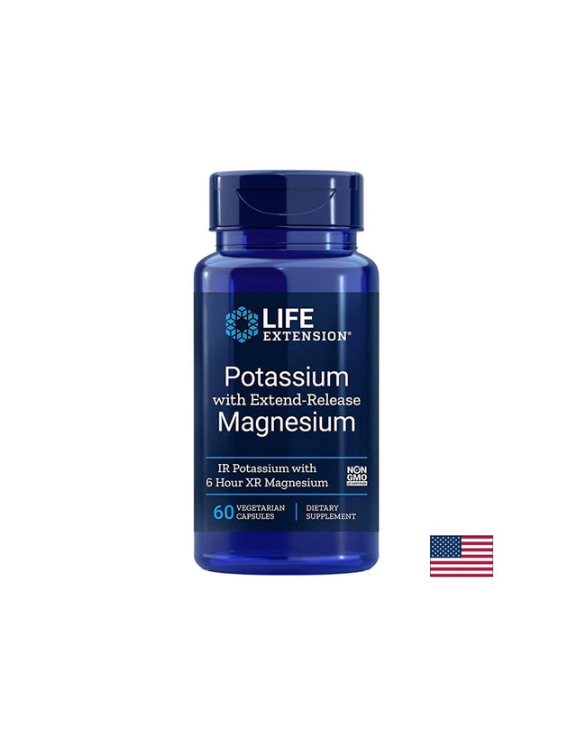 Potassium with Extend-Release Magnesium/ Калий и Магнезий с удължено освобождаване х 60 капсули  Life Extension - Nutra Best Bulgaria