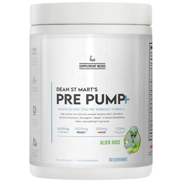 Pre Pump+ | Advanced Non-Stim Pre-Workout - 450 грама  Supplement Needs - Nutra Best Bulgaria