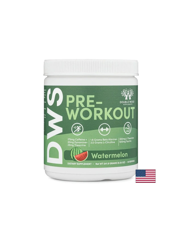 Pre-Workout L-Цитрулин + Бета аланин + Тирозин – Концентрация и издръжливост, диня, 241.8 g, 30 дози, прах  Double Wood - Nutra Best Bulgaria