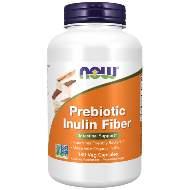 Prebiotic Inulin Fiber FOS - 180 капсули  NOW Foods - Nutra Best Bulgaria