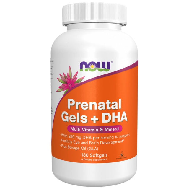Prenatal + DHA - 180 Гел капсули  NOW Foods - Nutra Best Bulgaria