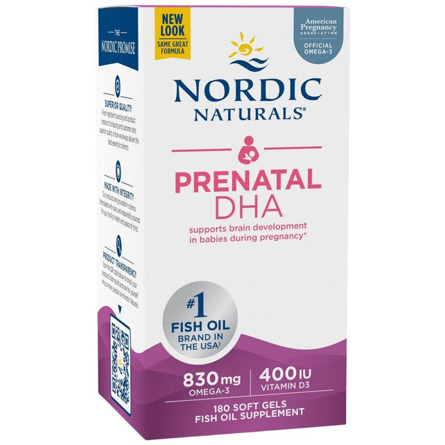 Prenatal DHA 830 mg | With 400 IU D3 - 180 Гел капсули  Nordic Naturals - Nutra Best Bulgaria
