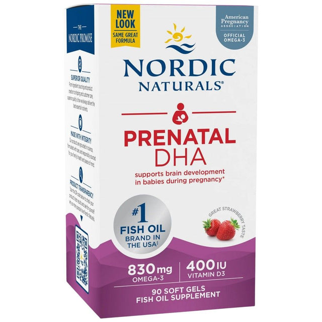 Prenatal DHA 830 mg | With 400 IU D3 - 90 Дъвчащи гел капсули  Nordic Naturals - Nutra Best Bulgaria