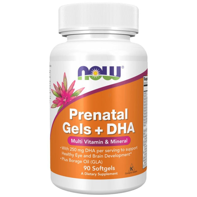 Prenatal + DHA - 90 Гел капсули  NOW Foods - Nutra Best Bulgaria