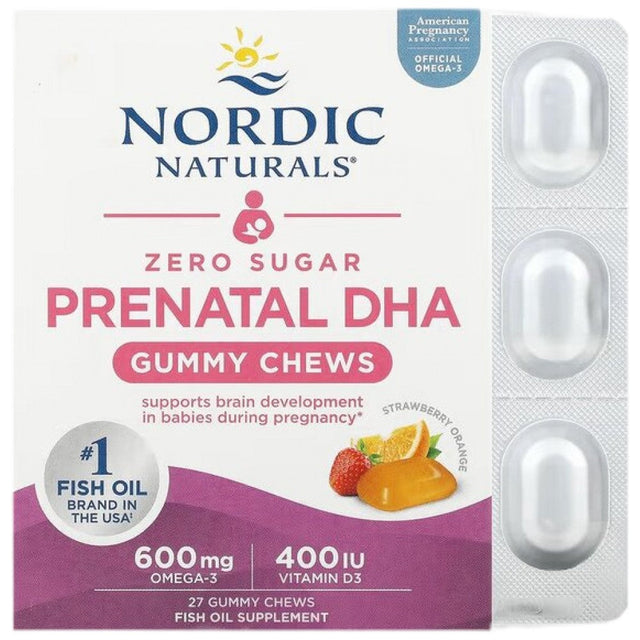 Prenatal DHA Gummy Chews 600 mg - 27 желирани бонбони  Nordic Naturals - Nutra Best Bulgaria