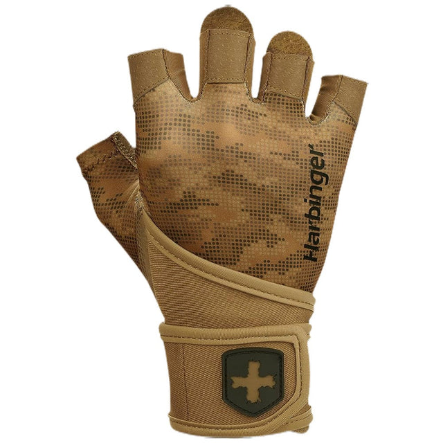 Мъжки Ръкавици Pro Wrist Wraps 2.0 / с накитници - Tan Camo  Harbinger - Nutra Best Bulgaria