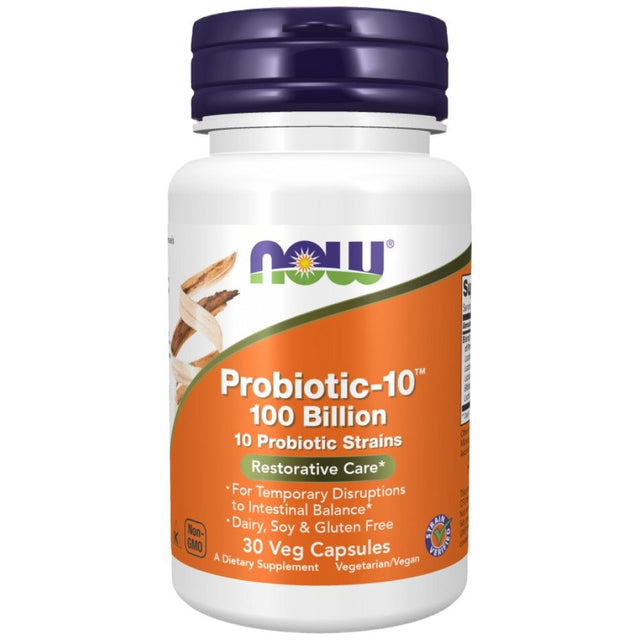 Probiotic-10 100 Billion - 30 капсули  NOW Foods - Nutra Best Bulgaria