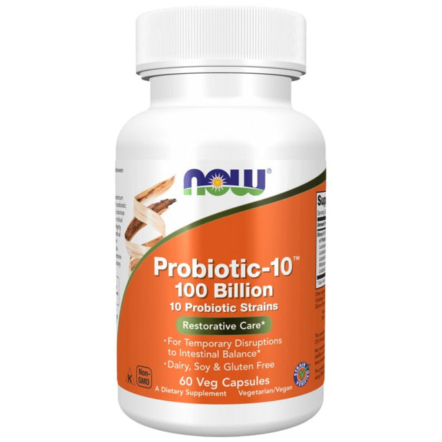 Probiotic-10 100 Billion - 60 капсули  NOW Foods - Nutra Best Bulgaria