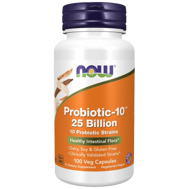 Probiotic-10 25 Billion - 100 капсули  NOW Foods - Nutra Best Bulgaria