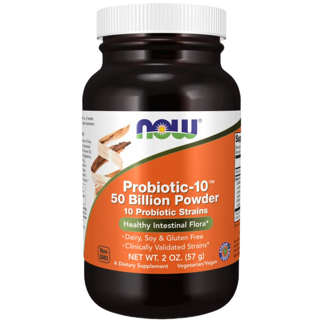 Probiotic-10™ 50 Billion Powder - 57 грама  NOW Foods - Nutra Best Bulgaria