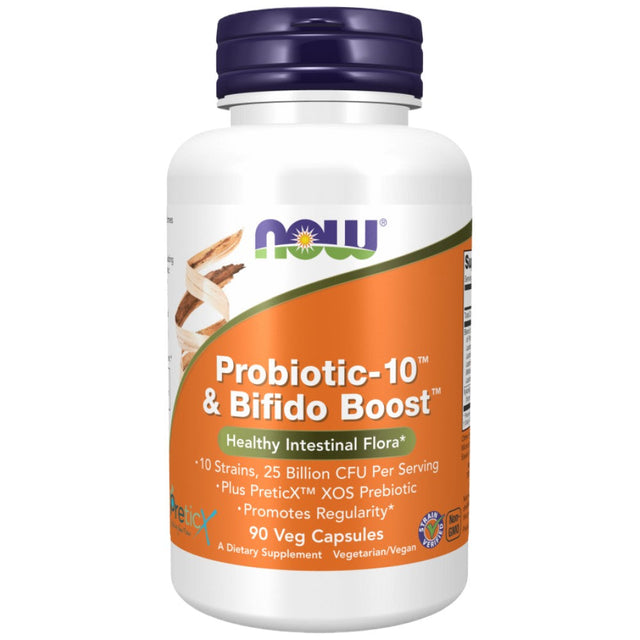 Probiotic-10™ & Bifido Boost™ - 90 капсули  NOW Foods - Nutra Best Bulgaria