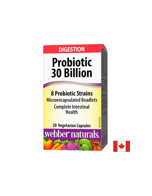 Probiotic 30 billion / 8 Probiotic Strains / Пробиотик, 30 млрд. активни пробиотици, 8 пробиотични щама, 30 капсули Webber Naturals  Webber Naturals - Nutra Best Bulgaria