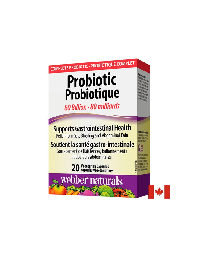 Probiotic 80 billion / Пробиотик, 80 млрд. активни пробиотици, 20 капсули Webber Naturals  Webber Naturals - Nutra Best Bulgaria