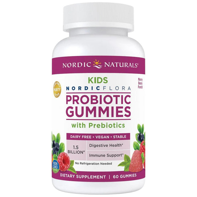 Probiotic Gummies Kids | 1.5 Billion Active Cells - 60 желирани бонбони  Nordic Naturals - Nutra Best Bulgaria