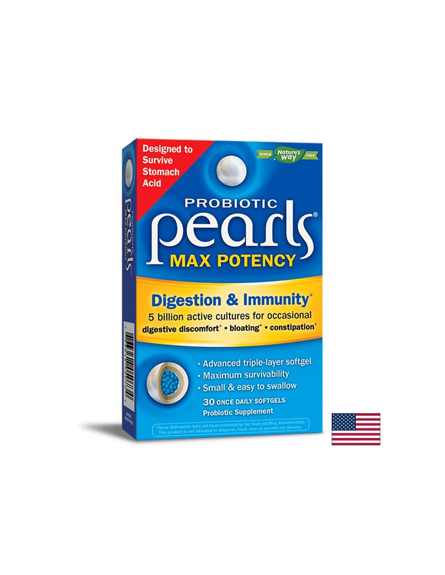 Probiotic Pearls Max Potency Digestion & Immunity / Пърлс пробиотик храносмилане и имунитет, 30 софтгел капсули Nature’s Way  Nature’s Way - Nutra Best Bulgaria
