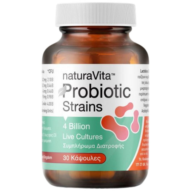 Probiotic Strains | 4 Billion Live Cultures - 30 капсули  Natura Vita - Nutra Best Bulgaria