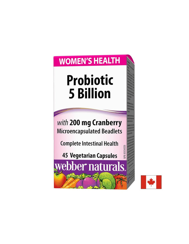 Probiotic Women`s Health/ Пробиотик за жени 5 щама, 5 млрд. активни пробиотици + Червена боровинка х 45 капсули Webber Naturals  Webber Naturals - Nutra Best Bulgaria