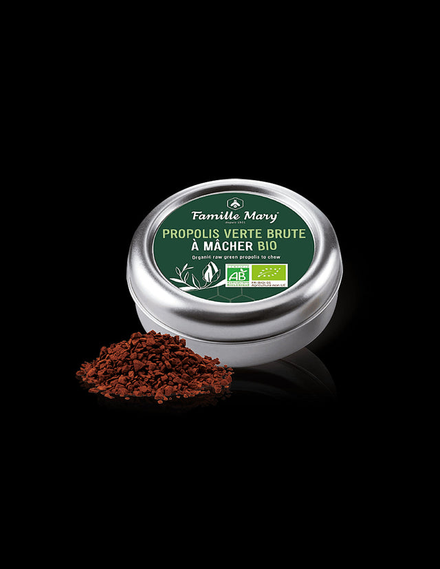 Био суров зелен прополис за дъвчене - Propolis Verte Brute À Màcher Bio, 10 g  Famille Mary - Nutra Best Bulgaria