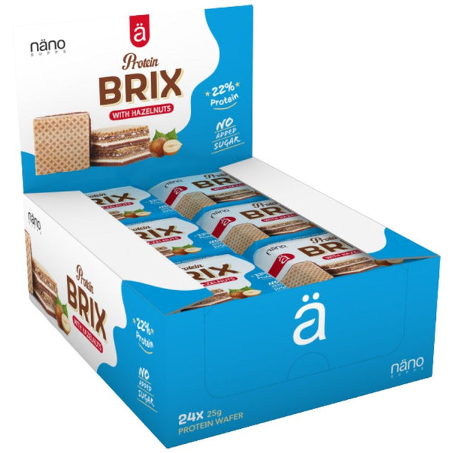 Protein Brix with Hazelnuts - 24 x 25 грама  NanoSupps - Nutra Best Bulgaria
