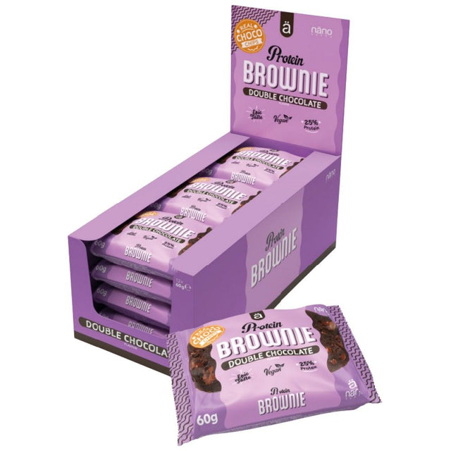 Protein Brownie | with 26% Protein - 12 x 60 грама  NanoSupps - Nutra Best Bulgaria
