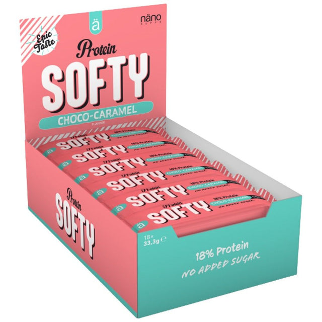 Protein Softy Bar | No Added Sugar - 18 x 33.3 грама  NanoSupps - Nutra Best Bulgaria