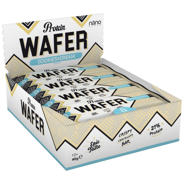 Protein Wafer | with Low Sugars - 12 x 40 грама  NanoSupps - Nutra Best Bulgaria