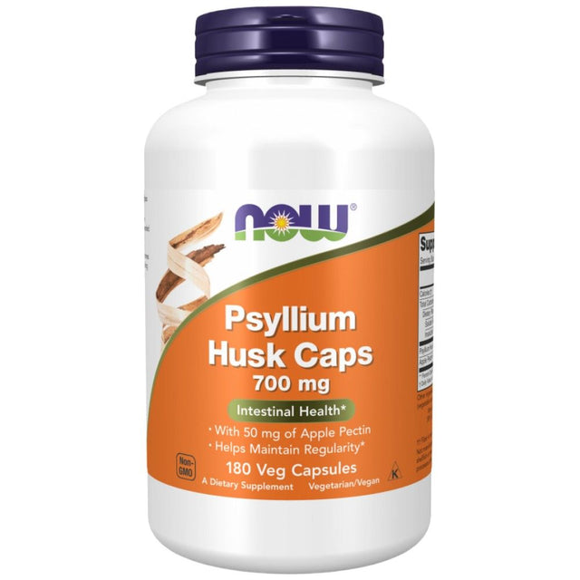 Psyllium Husk 700 mg | with Apple Pectin - 180 капсули  NOW Foods - Nutra Best Bulgaria