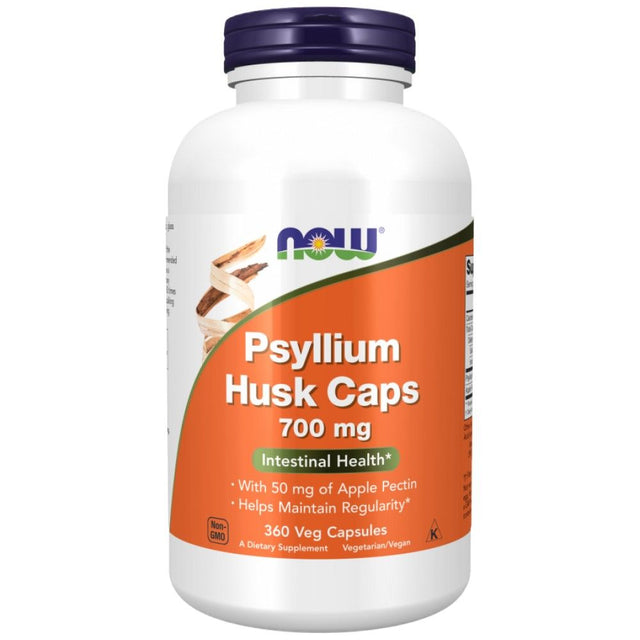 Psyllium Husk 700 mg | with Apple Pectin - 360 капсули  NOW Foods - Nutra Best Bulgaria