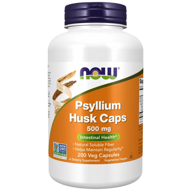 Psyllium Husk Caps 500 mg - 200 капсули  NOW Foods - Nutra Best Bulgaria