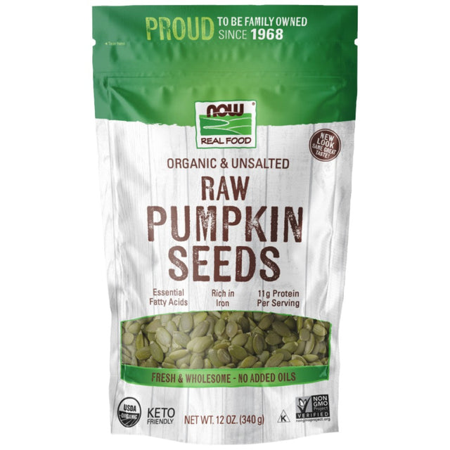 Pumpkin Seeds | Organic, Raw & Unsalted - 340 грама  NOW Foods - Nutra Best Bulgaria