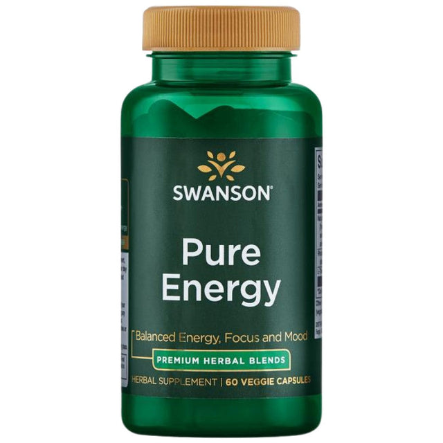 Pure Energy | Natural Caffeine, Rhodiola and L-Theanine 60 капсули  Swanson - Nutra Best Bulgaria