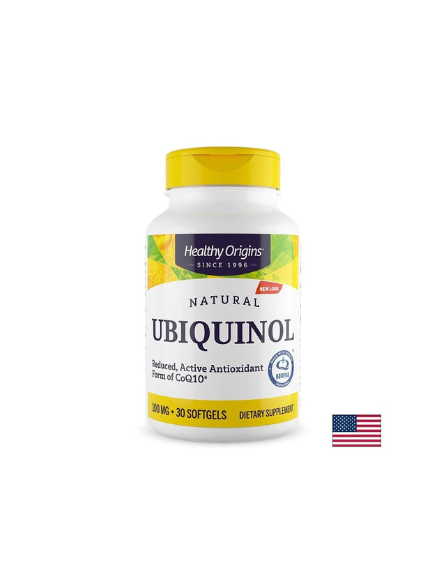 Коензим Q10 (убиквинол) Подкрепа за сърцето и енергията 100 mg, 30 капсули  Healthy Origins - Nutra Best Bulgaria