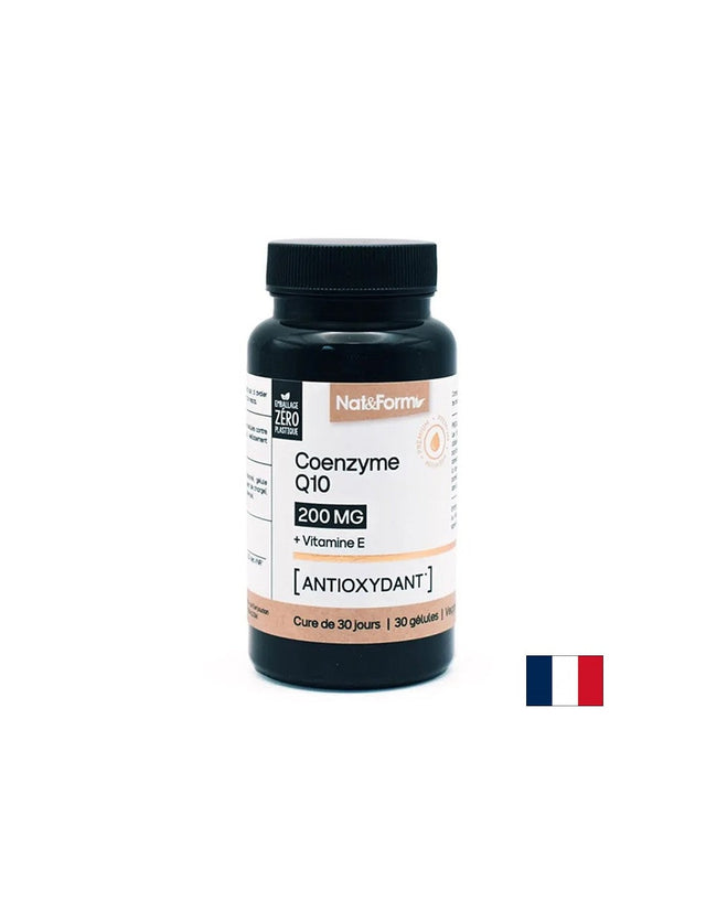 Енергия и здраво сърце - Коензим Q10 200 mg + Витамин Е 1.8 mg, 30 капсули  Nat&Form - Nutra Best Bulgaria