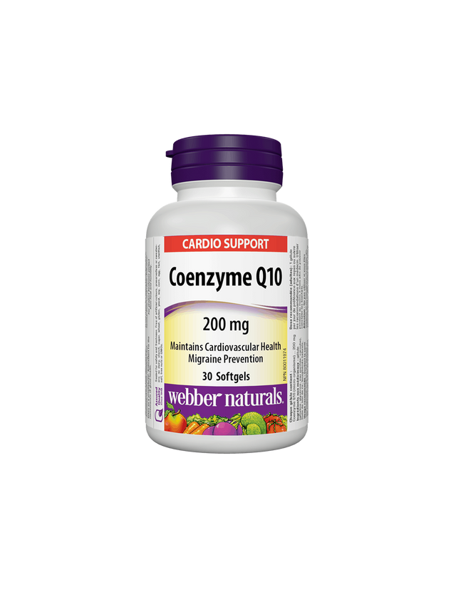 Сърдечно здраве и енергия - Коензим Q10, 200 mg х 30 софтгел капсули  Webber Naturals - Nutra Best Bulgaria