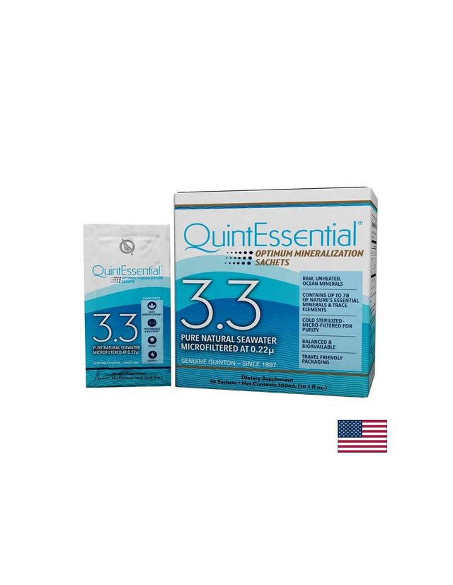 Хипертоничен разтвор за електролитен баланс и енергия - QuintEssential 3.3 Optimum Mineralization, 30 сашета х 10 ml  Quicksilver - Nutra Best Bulgaria