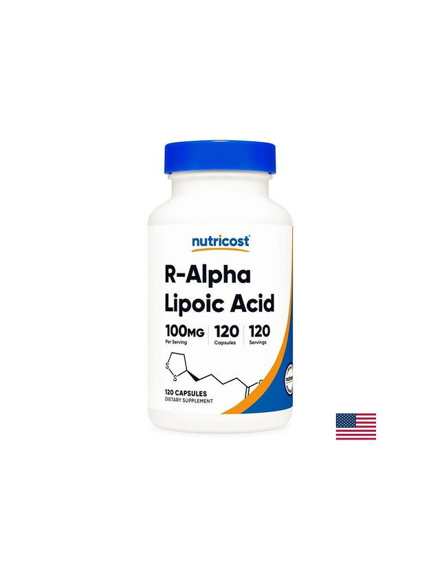 Диабет и периферна невропатия - R- Алфа-липоева киселина, 100 mg х 120 капсули  Nutricost - Nutra Best Bulgaria
