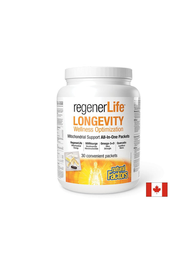 В подкрепа на клетъчното здраве - Rеgener Life™ Longevity, 30 пакетчета Natural Factors  Natural Factors - Nutra Best Bulgaria