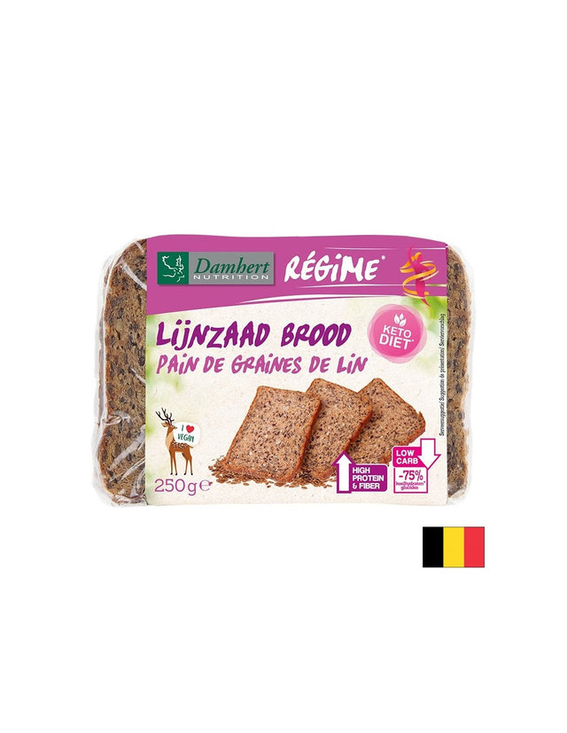 Протеинов (нисковъглехидратен) хляб Régime с ленено семе, 250 g  Damhert - Nutra Best Bulgaria