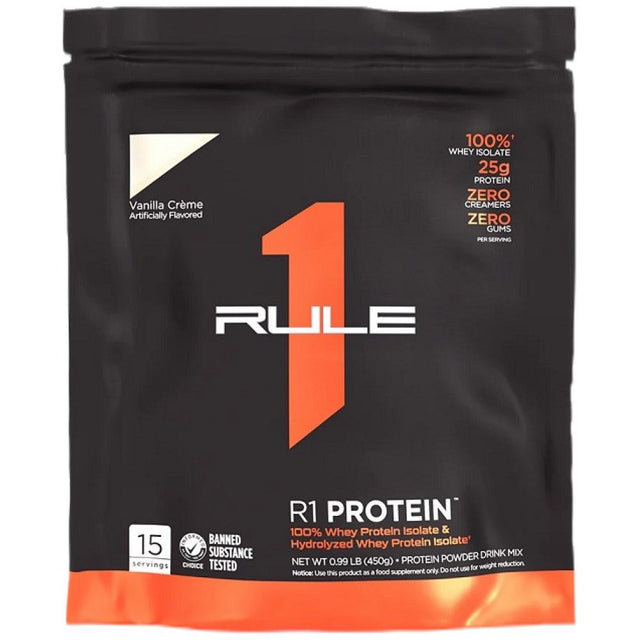 R1 Protein | 100% Whey Isolate & Whey Hydrolysate - 450 грама  Rule1 - Nutra Best Bulgaria