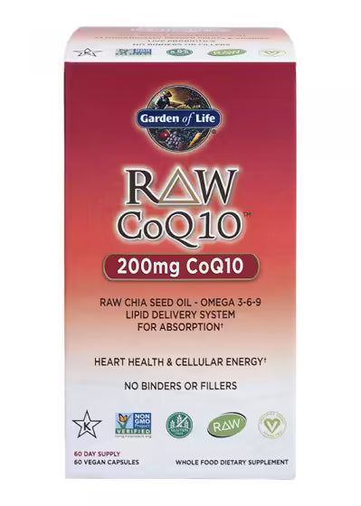 RAW CoQ10 200 mg - 60 капсули  Garden Of Life - Nutra Best Bulgaria